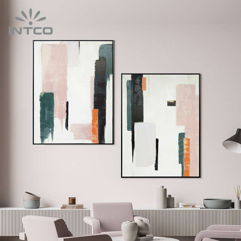 Intco abstract wall art frame set of 2